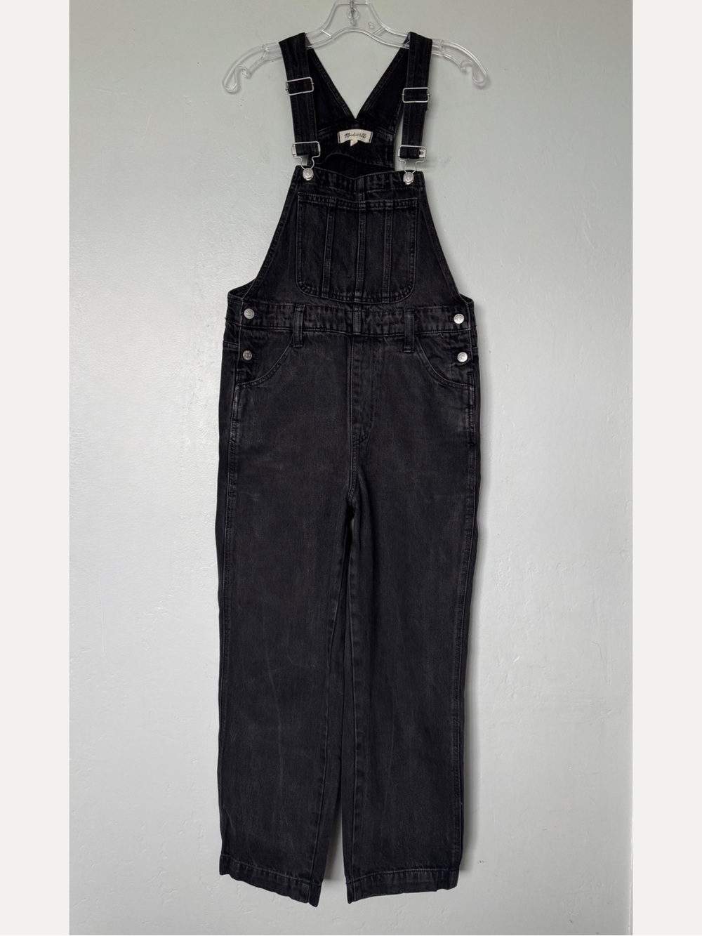 Madewell Straight Leg Denim Overalls in Lunar Wash Rigid Size M